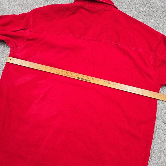 VTG Marlboro Shirt Mens XXL Red Heavy Corduroy 1/4 Zip Pullover Y2K Shacket READ - Picture 12 of 15